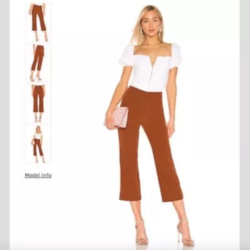 LPA Burnt Orange Ankle Cropped Pants High-Waisted